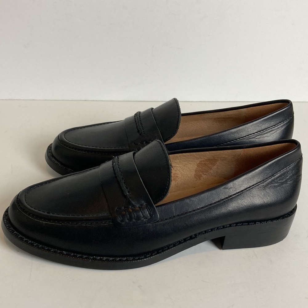 Madewell Elinor Black Leather Loafer Women’s Sz 6 NWOB Preppy Dark Academia - Picture 7 of 15